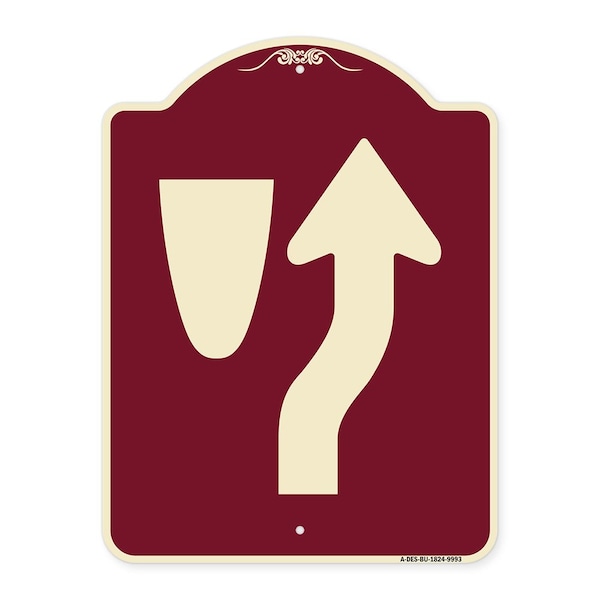 Signmission Designer Series-Beware Of Curb Graphic Burgungy Heavy-Gauge Aluminum, 24" x 18", BU-1824-9993 A-DES-BU-1824-9993 - main